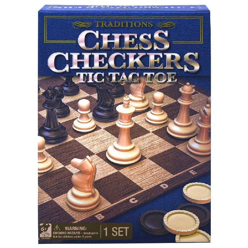 Chess Checkers Tic Tac Toe... For 2 Players, Age 6+