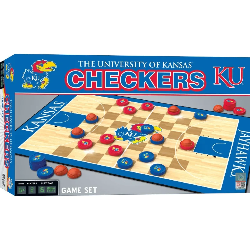 Kansas Jayhawks Checkers Board Game