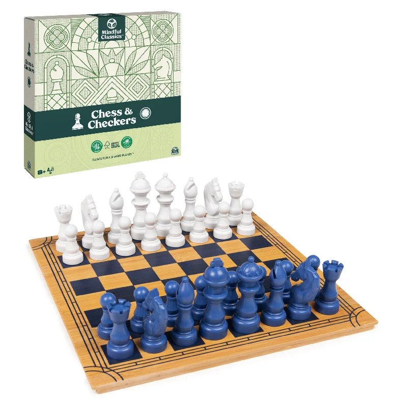 Mindful Classic, Chess Checkers Board Game Set