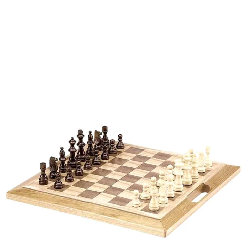 16" HARDWOOD Chess Set w/Handle