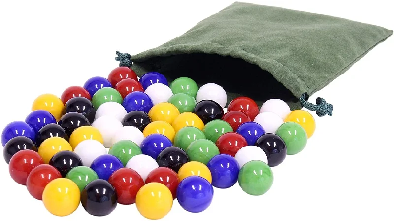 Bag of 60 Glass Marbles for Chinese Checkers Game, Large 3/4" (18mm)