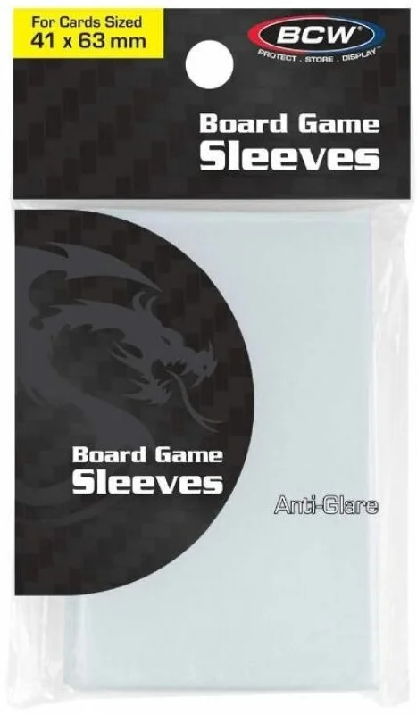 BCW Board Game Sleeves Matte Mini American Clear (41mm x 63mm) (50 Sleeves Per Pack)