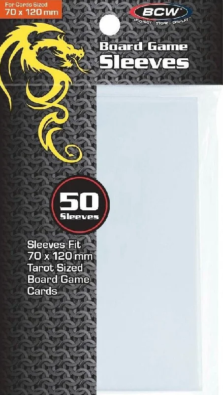 BCW Board Game Sleeves Standard Tarot Clear (70mm x 120mm) (50 Sleeves Per Pack)