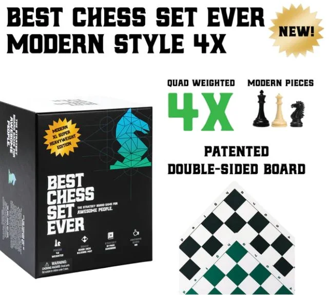 Best Chess Set Ever - Black/Green (4X Weighted)