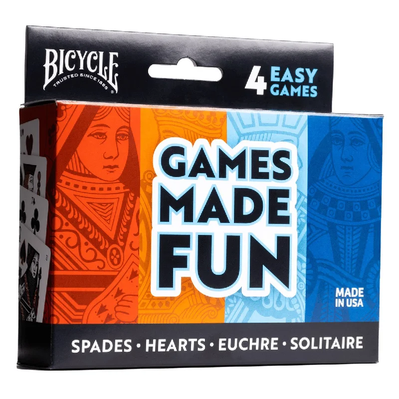 Bicycle 4 Games Pack - Hearts Spades Euchre and Solitaire