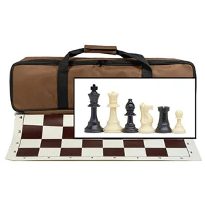 BROWN TOURNAMENT CHESS SET