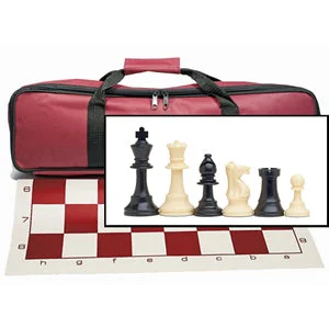 BURGUNDY TOURNAMENT CHESS SET