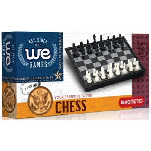 Chess - 8" Magnetic Folding Small Travel Size - Wood Expressions