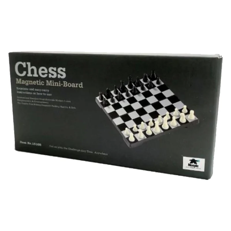 Chess Set - Magnetic Mini-Board Black & White 16.5cm