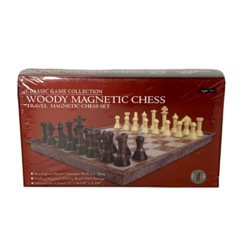 Classic Game Collection Woody Magnetic Travel Chess Set