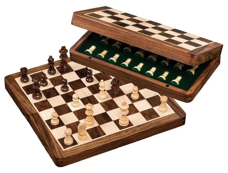 Magnetic 30cm Acacia and Maple Chess Cassette Set