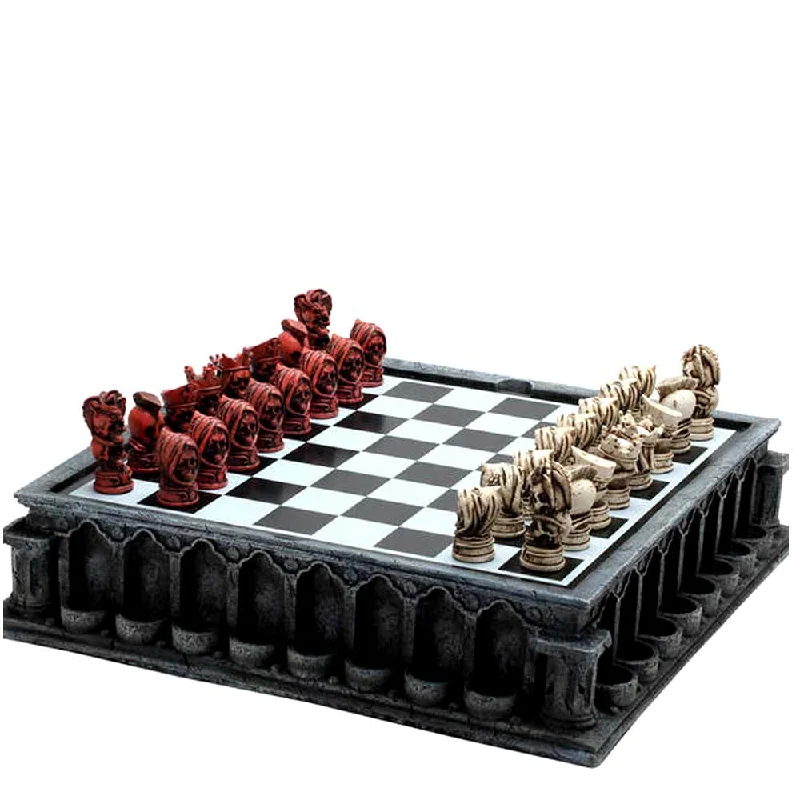 Metal Chess Set with 3D-Theme Decorative 3 in 1 Game Combo | SKULL