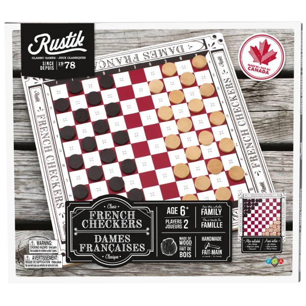 RUSTIK 4-IN-1 FRENCH CHECKERS