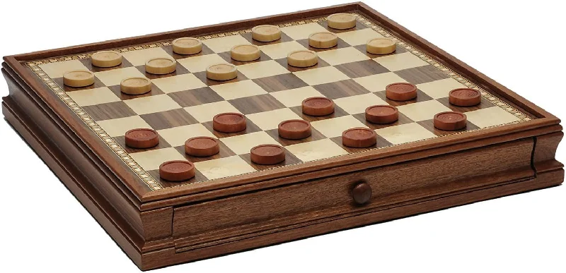 Wood Expressions: Deluxe Wood Board with Storage and Checkers