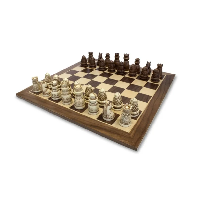 Wooden Chess Set Medieval 15"