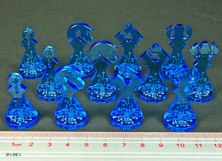 LITKO Net Hacker Chess Program Markers Compatible with Android: Netrunner, Fluorescent Blue (12)