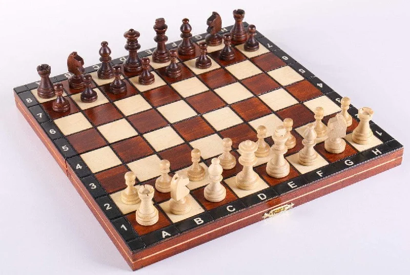 10.5" Magnetic Wooden Travel Chess Game