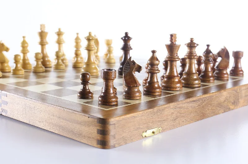 14" Folding Chess Box and Set