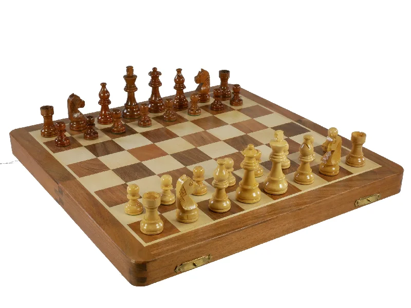 Chess Set - 14" Folding wood Magnetic Chess Set