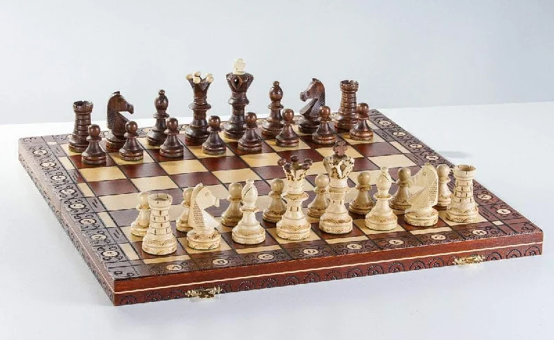 21" Ambassador Wooden Chess Set