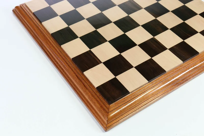 21" Ebony, Maple and Acacia Chess Board with Molded Edge