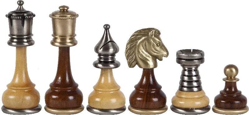 3 1/2" Italian Made Metal and Wood Chessmen