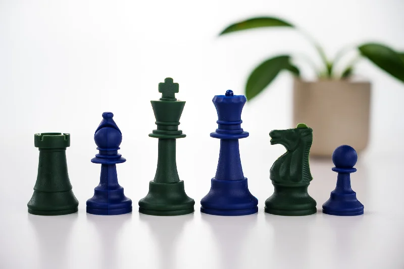 3 1/2" Silicone Club Chess Pieces - Navy and Army Green