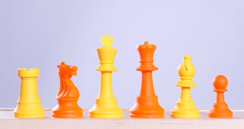 3 1/2" Silicone Club Chess Pieces - Orange and Yellow