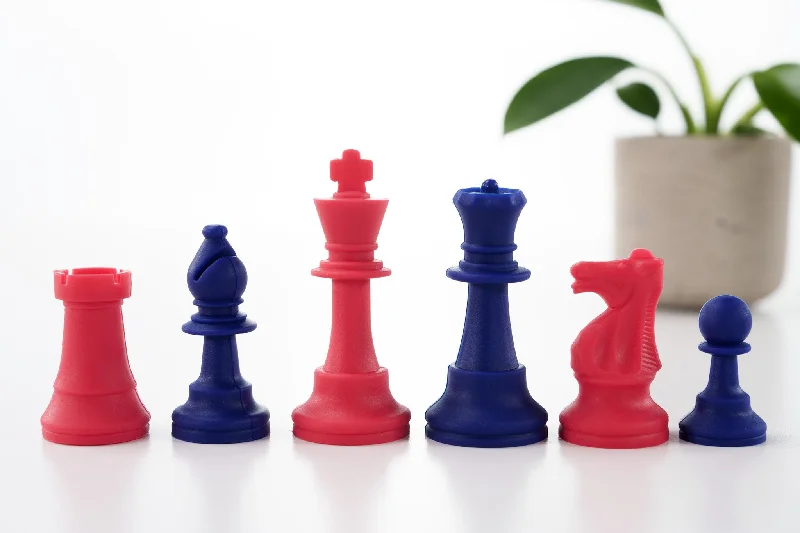 3 1/2" Silicone Club Chess Pieces - Royal Blue and Red