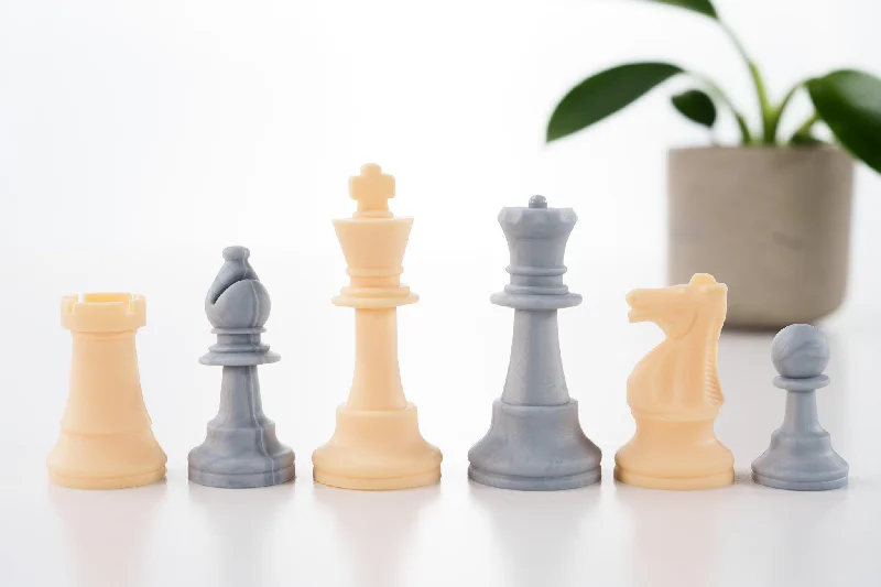 3 1/2" Silicone Club Chess Pieces - White and Silver