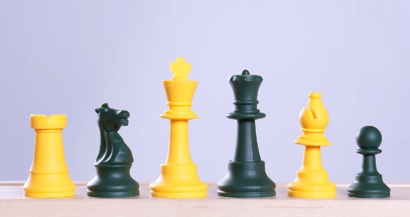 3 1/2" Silicone Club Chess Pieces - Yellow and Army Green