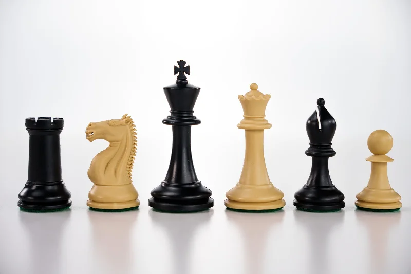 3 3/4" Emisario Player Chess Pieces - Black and Tan