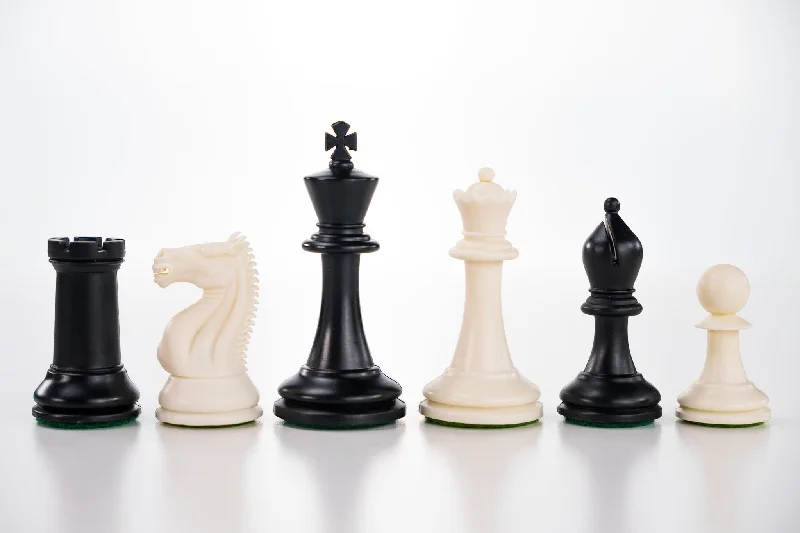 3 3/4" Emisario Player Chess Pieces - Black and White