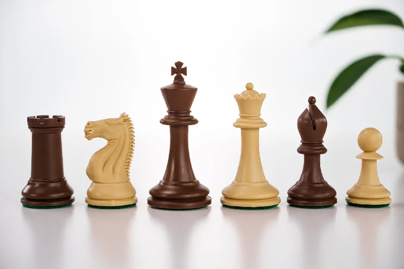 3 3/4" Emisario Player Chess Pieces - Brown and Tan