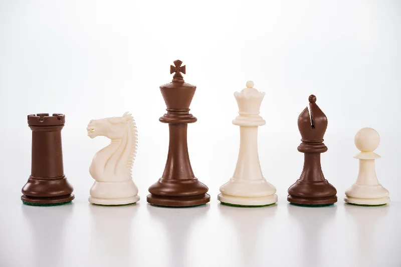 3 3/4" Emisario Player Chess Pieces - Brown and White