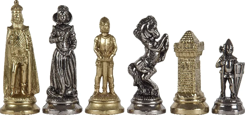 3 3/4" Victorian Themed Metal Chessmen