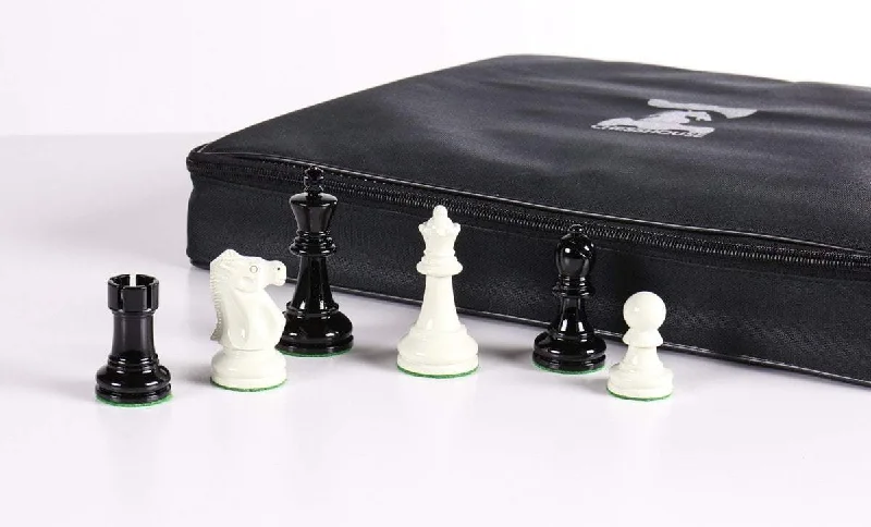 3 5/8" Ultimate Style Wooden Chess Pieces - Ebonized and White