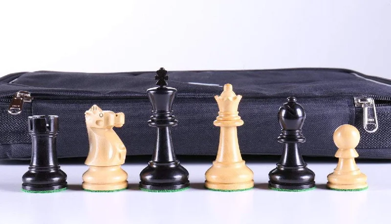 3 5/8" Ultimate Style Wooden Chess Pieces - Ebony