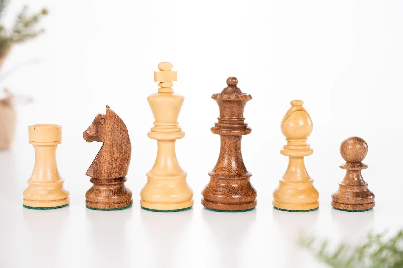 3 7/8" German Staunton Chessmen - Acacia