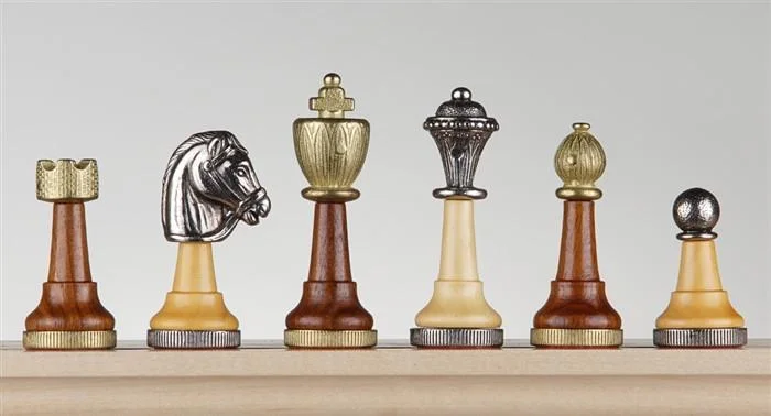 3" Florentine Metal & Wood Chessmen