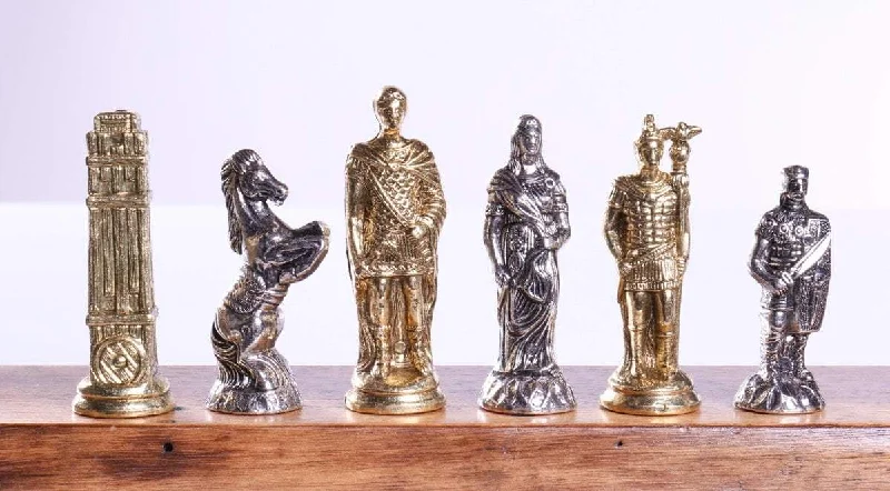 3" Hannibal Roman Themed Metal Chessmen