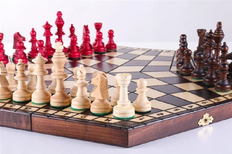 3 Player Large Wood Chess Set