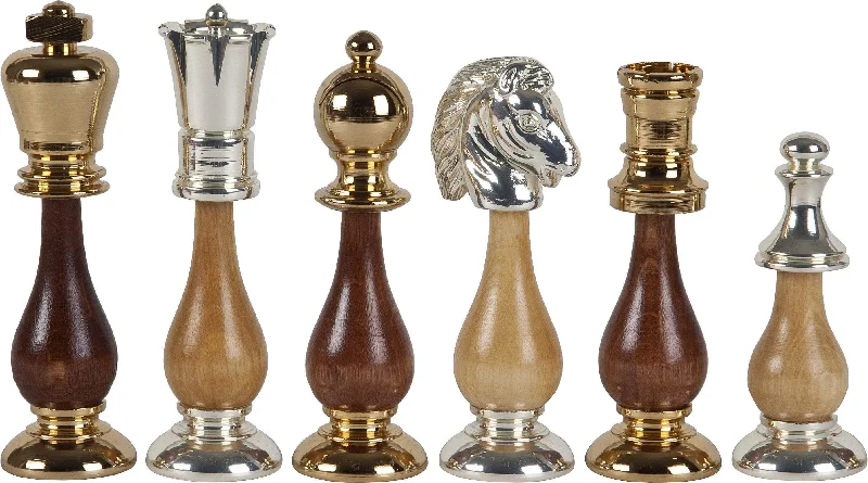 4" 24kt. Gold and Silver Plated Chessmen