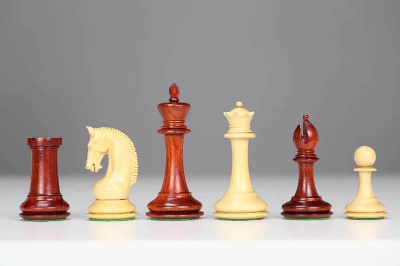 4.5" Padauk Red Rum Design Chessmen