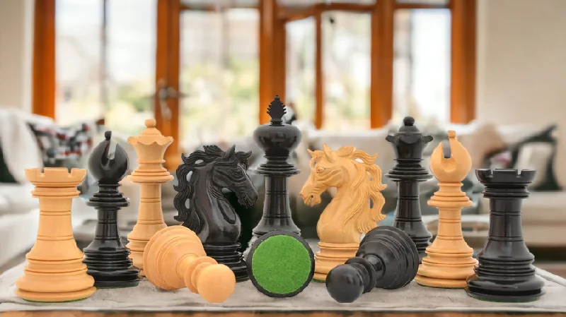 4.4" King Charles Ebony & Boxwood Luxury Chess Pieces