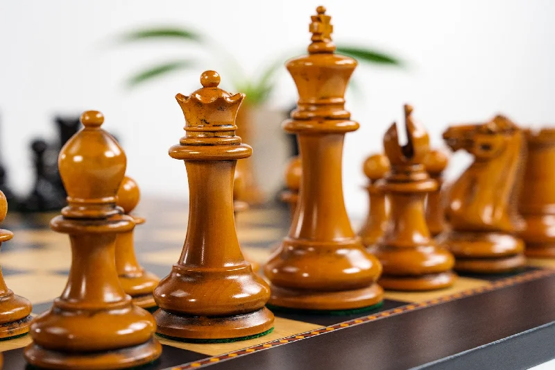 4.5" 1849 Cooke Chess Pieces - Antiqued and Ebony