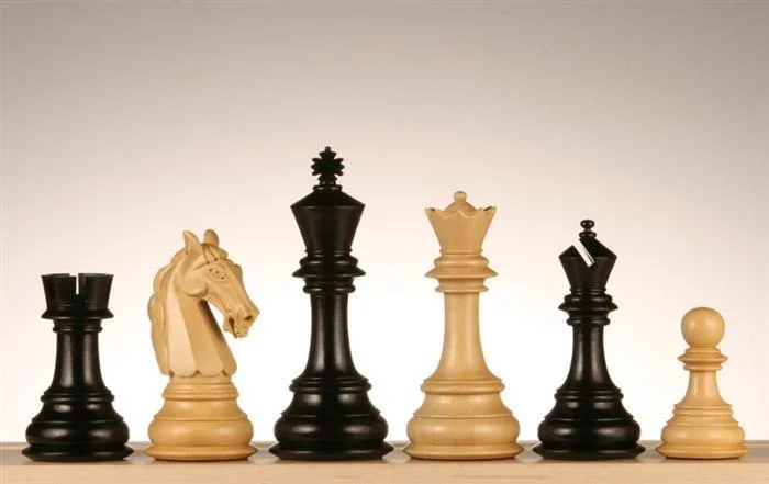 4 5/8" Columbian Knight Ebony Wood Chess Pieces