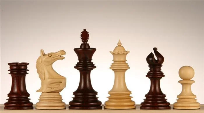 4.5" Roaring Knight Budrosewood Chess Pieces