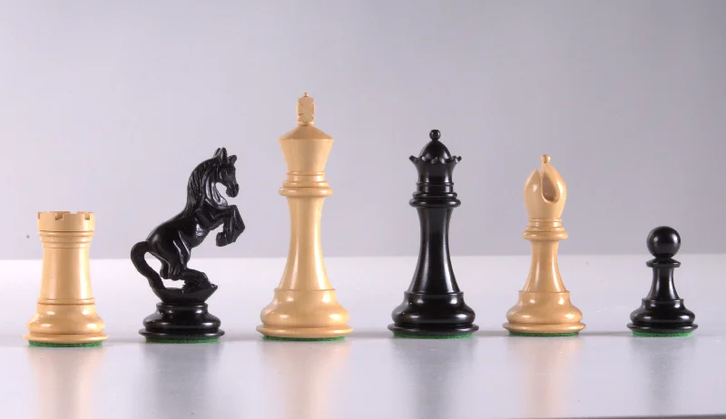 4" Alexander Staunton Ebony Wood Chess Pieces