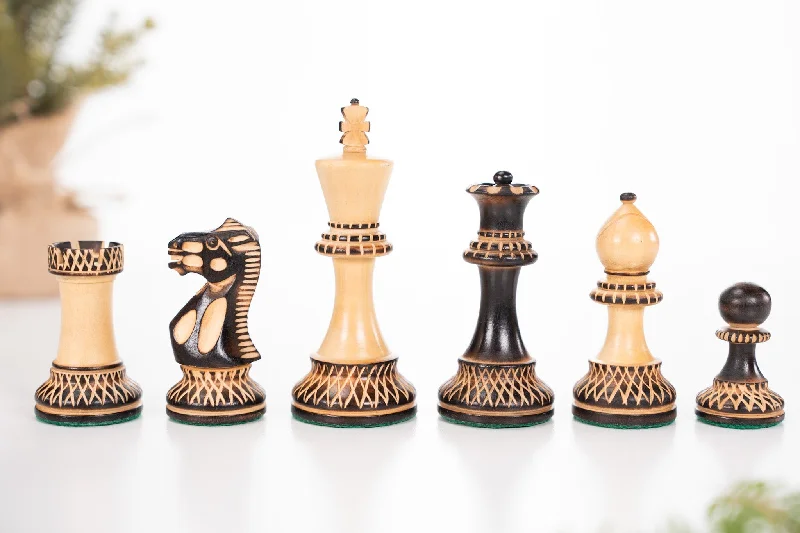 4" Burnt Grandmaster Chess Pieces